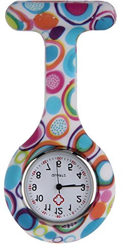 Boolavard Nurses Fashion Coloured Patterned Silicon Rubber Fob Watches - Colourful Bubbles