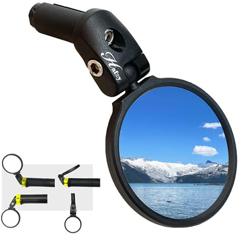 Hafny Bar End Bike Mirror, 68mm Stainless Steel Mirror, Safe Rearview Mirror, HF-MR087 (Black 68 Diameter) … (68mm Stainless Steel Lens)