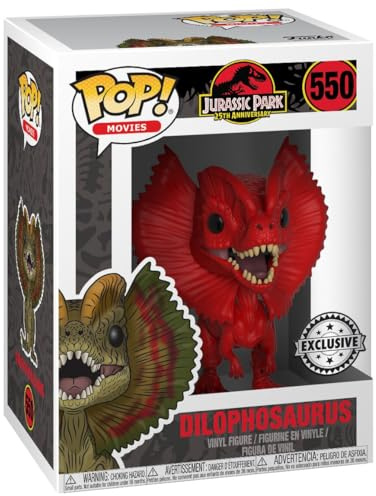 Funko POP! Filmer: Jurassic Park - Dilophosaurus - (Rd) - Samlarobjekt vinylfigur - Presentidé - Officiella varor - Leksaker för barn och vuxna - Filmfans - Modellfigur för samlare och display