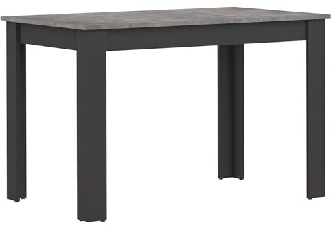 Temahome Nice Pranzo-Tisch, Truciolat, Melamin, Schwarz und Beton, 110 x 70 x 73 cm (L-P-A)
