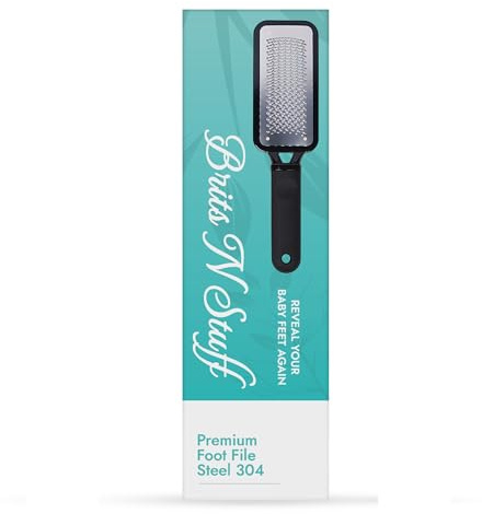 Professional Pedicure Foot File for Hard Skin - Anti Rust Stainless Steel Callus Remover for Cracked Heels - Easy to Use & Anti Skid Design - Foot Care Tool for Dry and Dead Skin - BNS