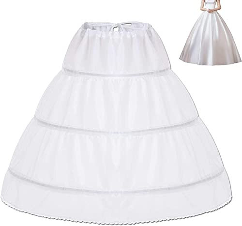 APRRMLIZW Unterröcke Crinoline Brautkleid Petticoat Unterrock Ballkleider Abendkleider Unterro-ck Reifro-ck Petticoat Kleid Hochzeit Mädchen Reifrock Hochzeit Zubehör (weiß)