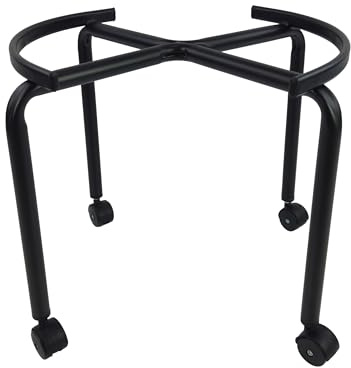 Tecnokit treppiede piedistallo supporto fusto olio, struttura in acciaio, colore nero, per fusti olio 30lt (30 LT ALTO CON RUOTE)