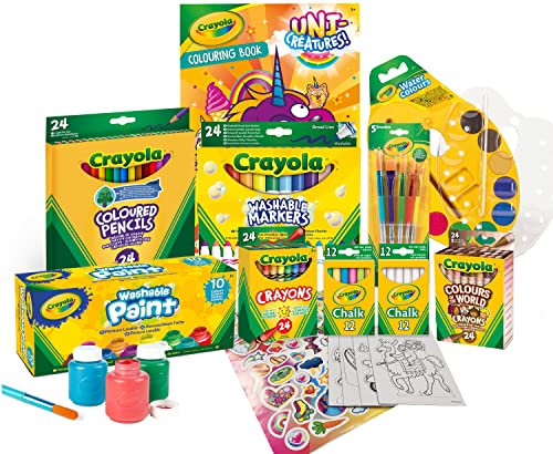 CRAYOLA, Mega Mal- und Ausmal-Set mit Stickern, kreative Beschäftigung und Geschenk für Kinder, ab 6 Jahren