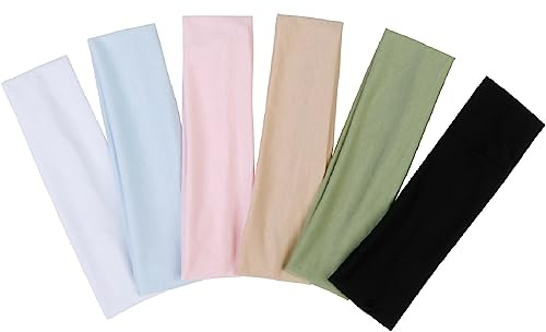TERSE Headbands for Women's Short Hair - Non-Slip Elastic Sweat Hairbands, Soft Fabric Cloth Bands for Workout, Yoga, Running, Sports, Thin Hair Wrap for Girls