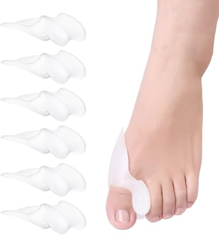 Neues 2023 6 Stück Hallux Valgus Zehenspreizer transparent Hallux Valgus Korrektur Zehenspreizer Silikon Hallux Valgus Schiene, Optimale Spreizung und natürliche Ausrichtung der Zehen, Universalgröße
