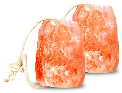 Yield RX Himalayan Pink Salt, Mineral Salt Block on Rope, 100% Organic Pink Salt for Horses, Cows, Deer, and Other Livestock - Approximately 9 lbs (Pack of 2)