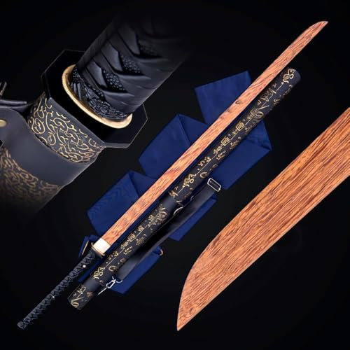 Handgefertigtes Bokken, gerades Iaido-Schwert aus Holz, natürliches Wenge-Woo-Katana, mit Leder umwickelte Scheide aus massivem Holz, Samurai-Schwert aus Holz für Kendo-Übungen, Geschenke-103CM