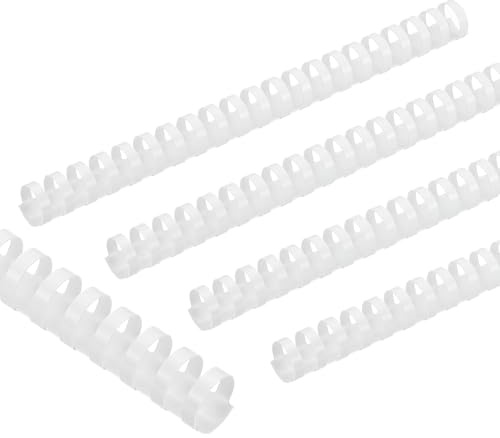 PATIKIL 22mm (7/8) Plastic Binding Combs, 10 Pcs 21 Rings Comb Binding Spines 190 Sheet Capacity Letter Size for Binding Paper Sheets Notebook Calendar Picture Album, White