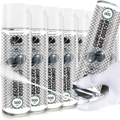 AABCOOLING Home&Office Spray detergenti motore Compressed Gas Duster 8x 500ml – Congelatore per Cuscinetti, Diagnostica Elettronica, Spray Refrigerante -50°C, Aria Compressa, K5