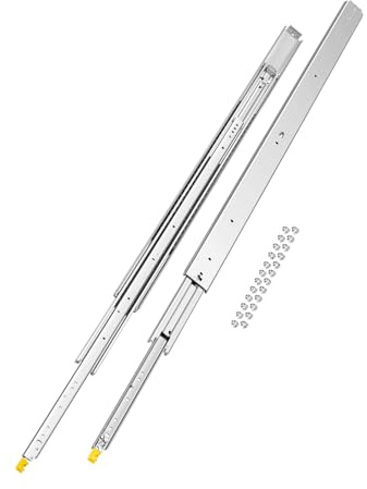 VEVOR Glissière de tiroir à extension complète, 1422 mm, coulisse de tiroir verrouillable, 1 paire, capacité de charge 226,8 kg, rail coulissant à montage latéral avec roulement à billes et verrou