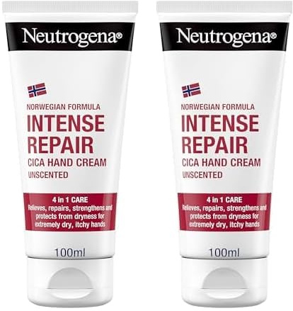 Neutrogena Norwegian Formula Intense Repair Unscented Hand Cream (1 x 100ml), With Glycerin and Panthenol, Helps Protect Very Dry Hands for Instant Relief with Long Lasting Care (Pack of 2)