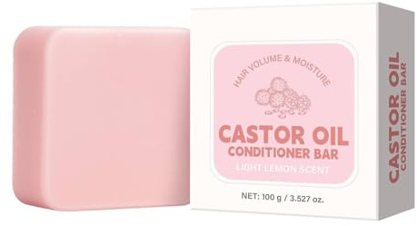 Castor Oil Conditioner Bar, Rizinusöl Conditioner, Natural Solid Bar, Hydrating & Moisturizing Soap for Damaged & Dry Hair, Glatte Haartextur (1, 1 pc)