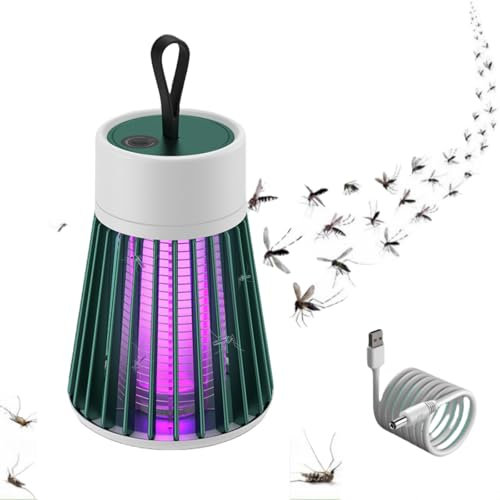 Miro France Lampe Anti Moustique Électrique Anti-Moustiques Rechargeable USB, Appareil de Lutte Contre Les Moustiques pour Intérieur et Extérieur, Éliminateur de Mouches et Insectes