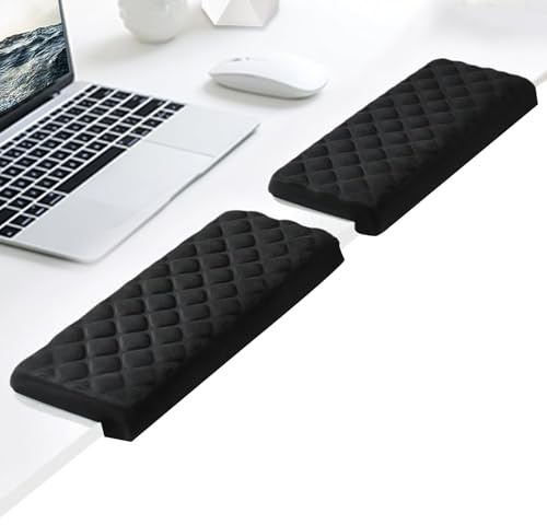 KINDLUME Juego De 2 Soporte Ergonómico En Forma De L Con Espuma Con Memoria, Reposamuñecas Teclado, Almohadilla Teclado De Base Antideslizante, para Oficina, Hogar y Sesiones De Gaming