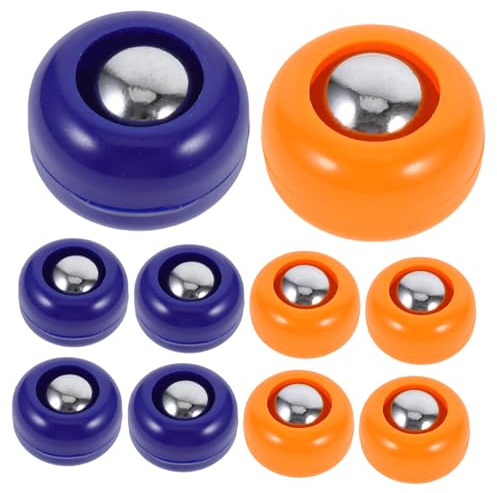 ANDRESLAD 20pcs Mini Table Curling Balls Shuffleboard Pucks Set Blue and Orange Plastic Accessories for Family Tabletop Board Game Party Use