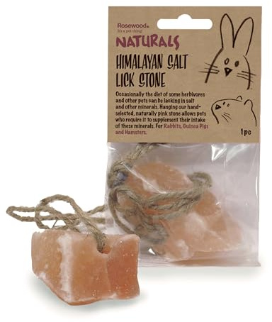 Rosewood Naturals Himalayan Salt Lick Stone, Small Animal Mineral Stone for Rabbits, Guinea Pigs and Hamsters, (Pack of 1)