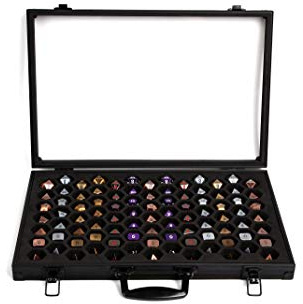 Dice Palace (Single-sided Display with Black Casing) - 2in1 Dice Display & Storage Case Storing Dice Sets & Collections DND Dice Pathfinder Call of Cthulu Metal Stone Resin Dice Bag Box Metal Case