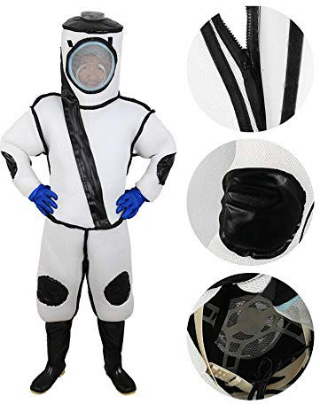 HOTEU Anti-Bienenanzug super Dicker einteiliger Imkeranzug - 3D-Luftbaumwolle super atmungsaktives Imkerei-Werkzeug