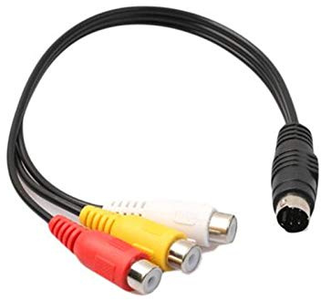 Norsimda - Cable S-Video mini DIN de 4 pines a 3 RCA. Adaptador de cable de vídeo S-Video de 4 pines a 3 RCA RGB para DVD, DVD, TV, HDTV, VCR, reproductores de CD