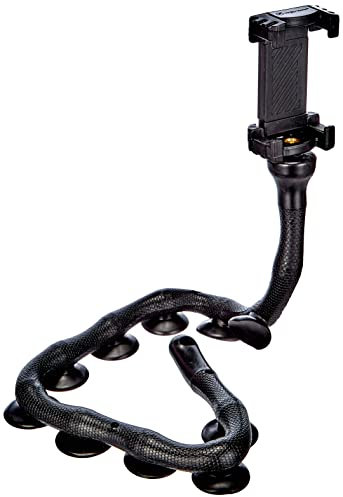 DigiPower Octopus EU-DP-SCH-BK - Soporte Flexible para Smartphone con ventosas, 51 cm, Universal con Agarre óptimo en Superficies Lisas, Color Negro