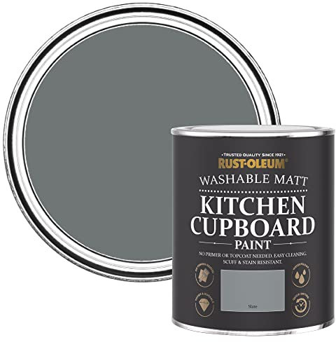 Rust-Oleum Dark Grey Kitchen Cupboard Paint in Matt Finish - Slate 750ml