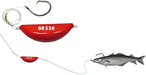 Eisele Sea-Fishing Heilbuttvorfach Circle XXL 250g und 350g mit Kutscherblei Naturköder-System (16/0-350g, rot)