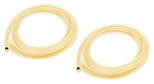 sourcing map 2 Stück Geigenbogen Haar 82mm/32,3 Weiß Geigenbogen Haar Ersatz für Violine