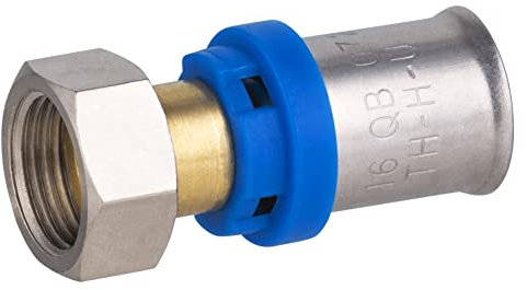Raccordo dritto femmina Ø16 con dado girevole 3/8' multistrato a pressare (x10) | Connessione resistente e durevole | Ideale per impianti idraulici | Facile installazione | QUICK PLOMBERIE
