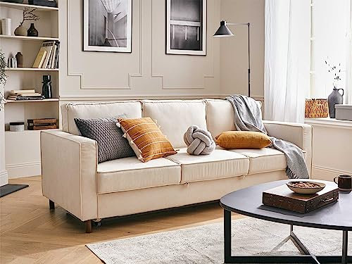 Lisa Design Jake - 3-Sitzer Sofa – mit Schlaffunktion – aus Cord Beige
