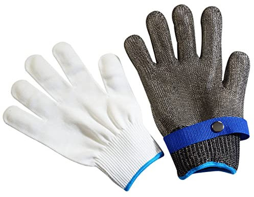 TTOCAR Lot de 2 Gants de Travail Anti-coupure, Gants de sécurité pour équipement de Protection, Gants de sécurité Réglables avec Boucle Résistante aux Rayures pour la Protection (Gris)