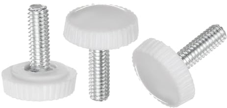 QUARKZMAN 30 st M4 x 12 mm Hane Gängad Knoppar Räfflad Skruv Tummen Åtdragning Handtag Handtag Plasthandtag Handgrepp Med Gängad Stift Vit