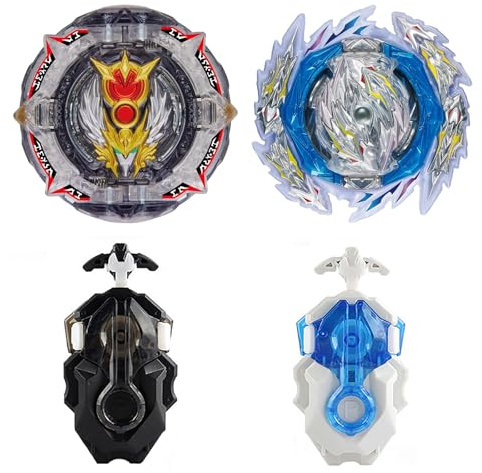 Netoke Gyros Turbo Set, 4D Metall Fusion Kampf Kreisel, Mit Battling Top Launcher, Geschenk-Sets,(B-192+B-189)