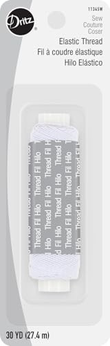 Dritz Elastic Sewing Thread, 30-Yards, White