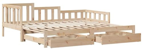 vidaXL Divano Letto Estraibile con Cassetti Senza Materasso 90x190 cm