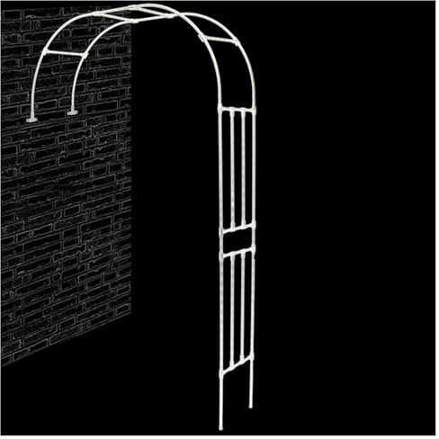 Arco de rosas grande y resistente de 280 x 240 cm, de metal, resistente a la intemperie, para enrejado de boda, ideal para plantas trepadoras de rosas, color blanco
