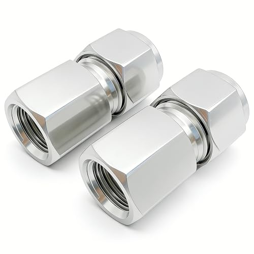 Lophtnix Stainless Steel 304 Compression Coupler Tube Fitting 3/8 OD x 3/8 NPT Female Connector with Double Ferrule Adapter, Pack of 2