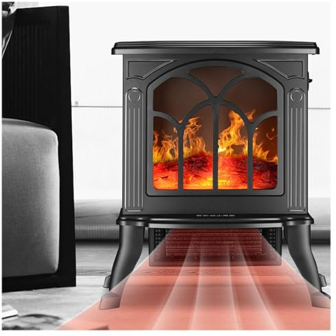 WXJHNYBS 1800W Small Fire Surrounds ， Short Circuit Protection Electric Heater Energy Efficient Tempered Glass No Light No Radiation Fireplace for Indoor Living Spaces Office