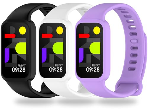 BABEJIA 3 Pièces Bracelets Compatibles avec Xiaomi Smart Band 9 Active | Matériau TPU doux ; flexible, résistant à la transpiration et agréable sur la peau, avec un changement facile sans outil
