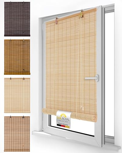 Sol Royal Estor Bambú Enrollable sin Taladrar para Ventana Interior Madera