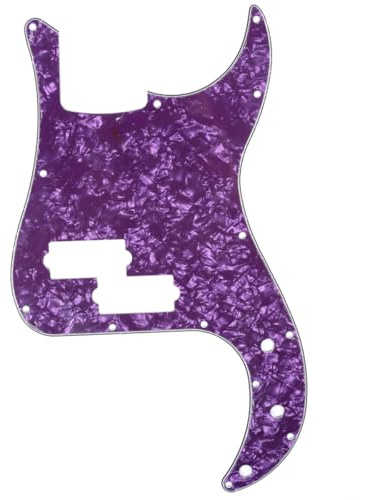 Musiclily 13 Skruvhå P-Bas Plektrumskydd för Fender American/Mexikansk Standard Precision Bass, 4-lager Lila Pearl