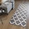 TAPISO MAROKO Läufer Teppich Brücke Flur Modern Geometrisch Marokkanisch Gitter Designer Muster Grau Creme ÖKOTEX 60 x 120 cm