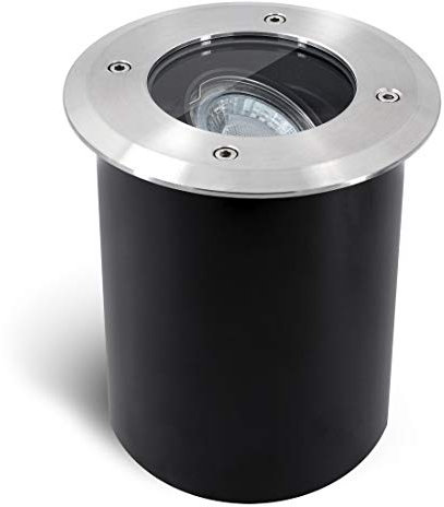 SSC-LUXon JUAVI Bodeneinbaustrahler aussen schwenkbar IP67 - mit LED GU10 3W warmweiß 230V - Bodenspot befahrbar rund rostfrei