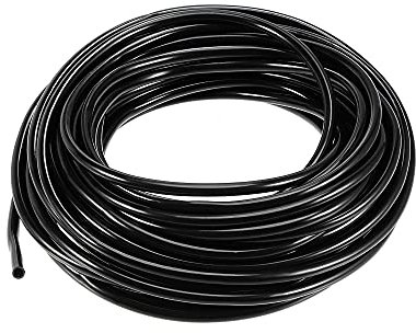 sourcing map 33ft Tropfbewässerungsschlauch PVC Vinylschlauch, Wasserschlauch 1/8(3mm) ID 5/32(4mm) AD Schwarz