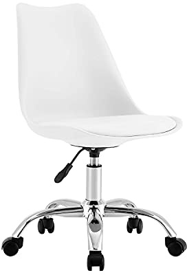 Silla de Escritorio Ergonómica con Ruedas Modelo Eyre de 7house | Silla Nórdica Acolchada Giratoria Moderna Altura Ajustable | Silla de Escritorio de Oficina Estudio Dormitorio 97x47x58cm