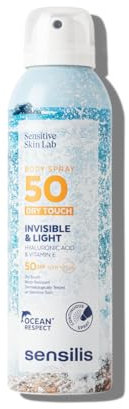 Sensilis - Body Spray SPF 50+ Invisible & Light, Fotoprotector Antiedad Invisible y Ligero con Vitamina E, Acabado Invisible con SPF 50+, para Pieles Sensibles - 200 ml