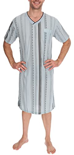 Schuerzenfabrik - Camicie da notte da uomo a maniche lunghe e maniche corte - Taglie dalla M alla XXXL, Camicia da notte corta, blu turchese, M