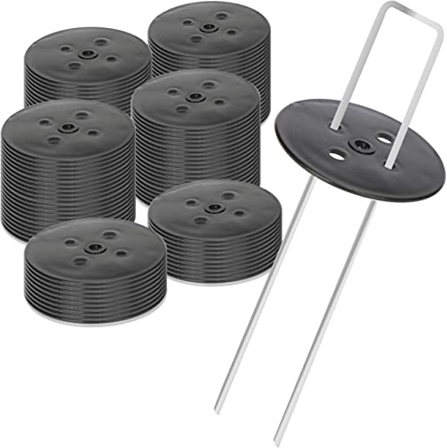 COM-FOUR® 100x Tapa Protectora de Clavijas - arandela para Anclajes al Suelo - Arandelas para Clavijas para Proteger la Lona de la Tienda - arandela Protectora