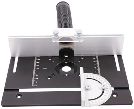 Oberfrästisch-Einsatzplatte Aluminium Oberfräse Tischplatte Holzbearbeitungs-Graviermaschine Flip Plate (Black)