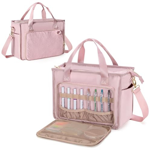 Prokva Borsa Tote Piccola per Insegnanti da Donna, Borsa Tote da Lavoro con Tasca per College e Ufficio, Rosa